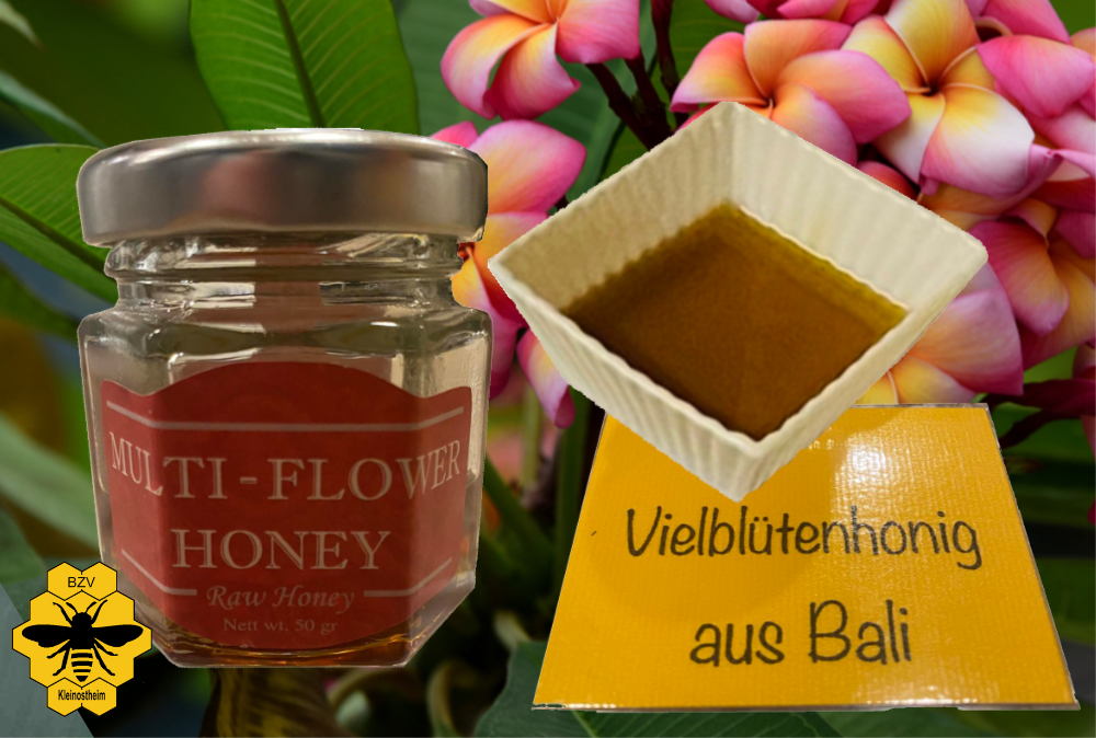 Vielblütenhonig aus Bali auf der Honigverkostung beim Imkerverein Kleinostheim.